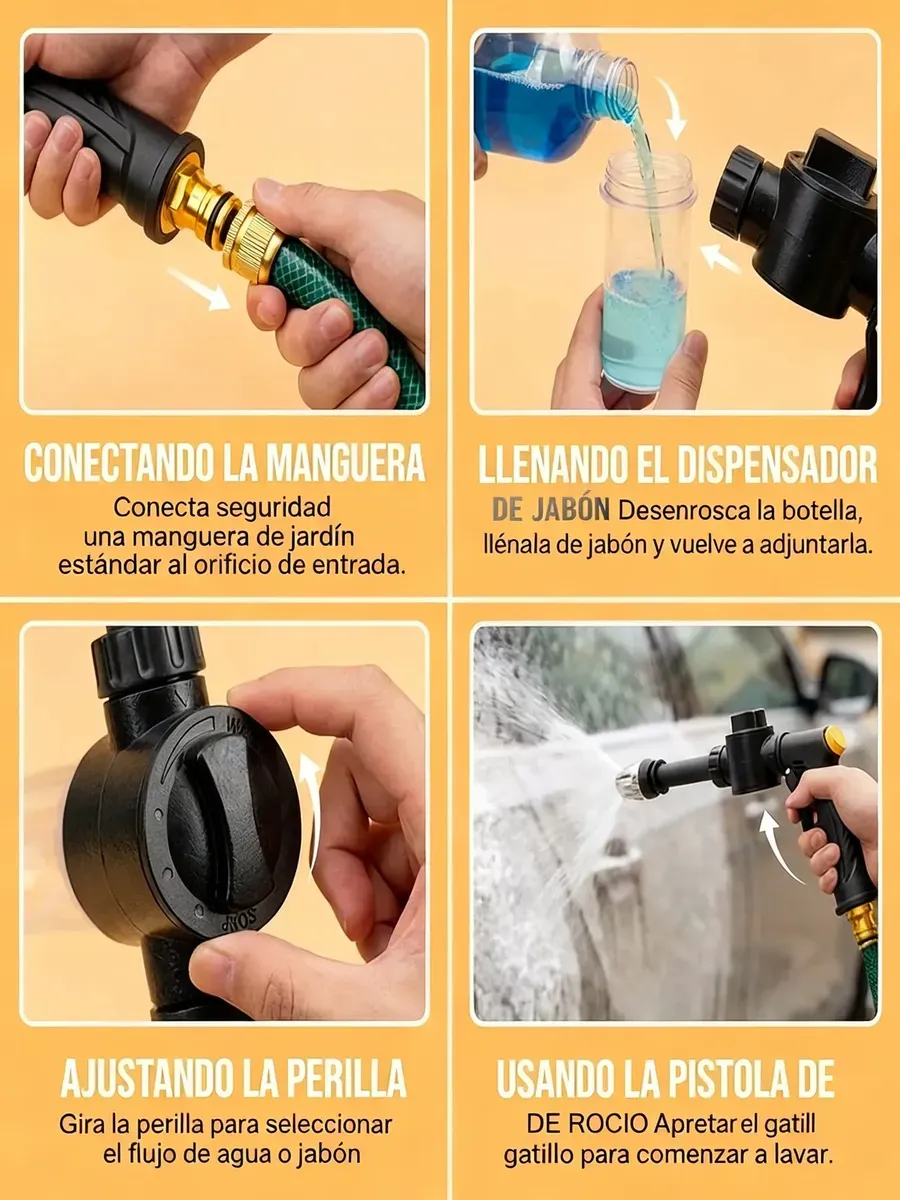 Hidrolavadora Portatil Inalambrica Pistola Para Lavar Carros - Imagen 2