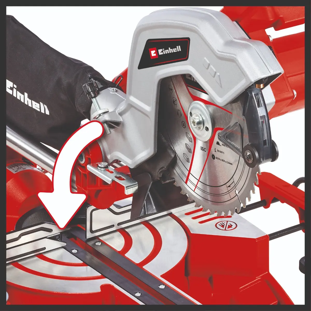 Sierra Ingleteadora Telescópica Einhell TC-SM 216 1600w 5000rpm Guia Laser 2hp - Imagen 6