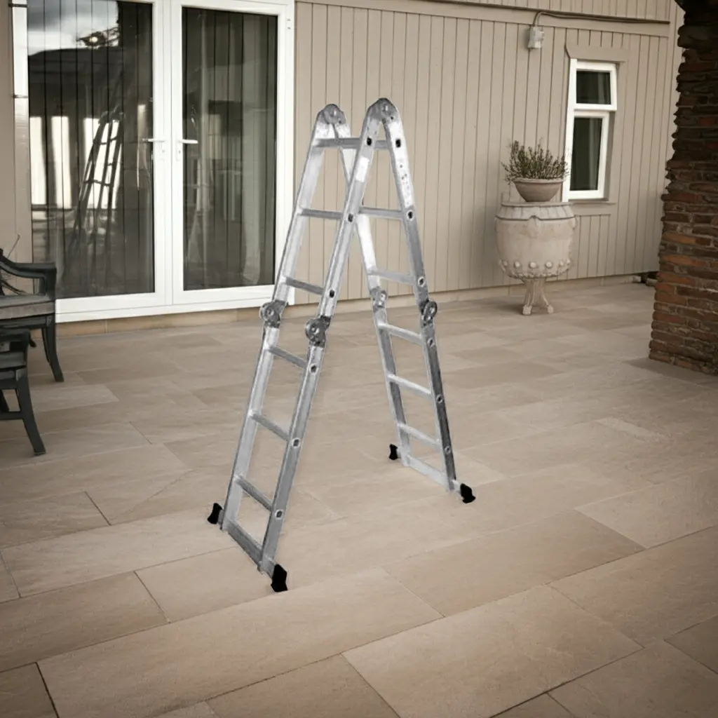 Escalera de aluminio multipropósito iGPro IGEP37-12 plateado