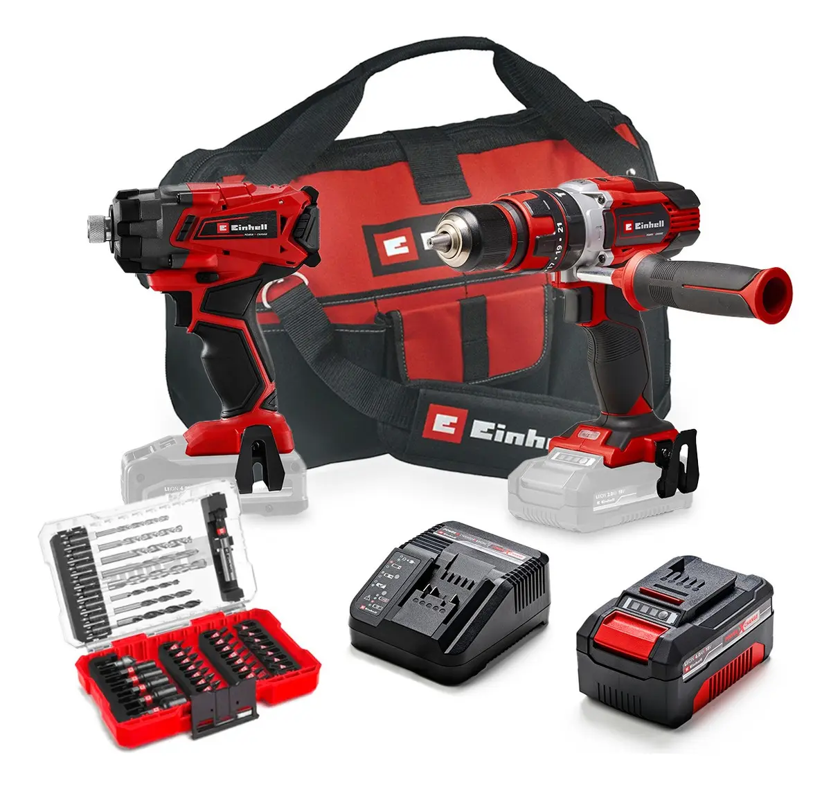 Taladro Percutor + Atornillador De Impacto + Set Einhell