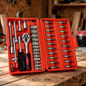 Set Dados y Puntas 46 Piezas Cromo Vanadio con Ratchet y Maletín | New Tools - Profesional