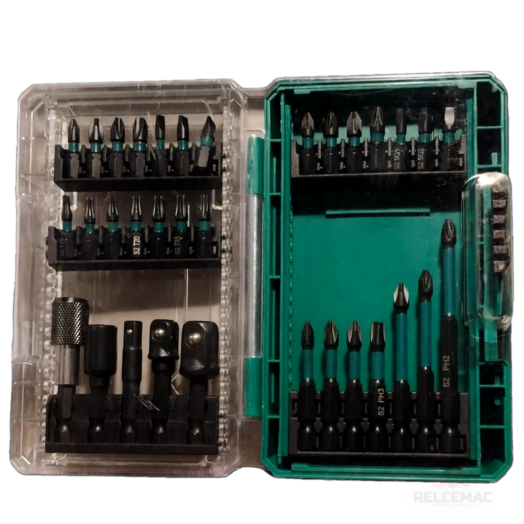 Set de Puntas de Impacto JSY de 35 Piezas en Acero S2 con Estuche