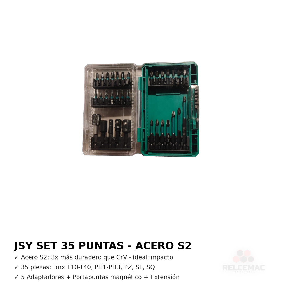 Set de Puntas de Impacto JSY de 35 Piezas en Acero S2 con Estuche - Imagen 4